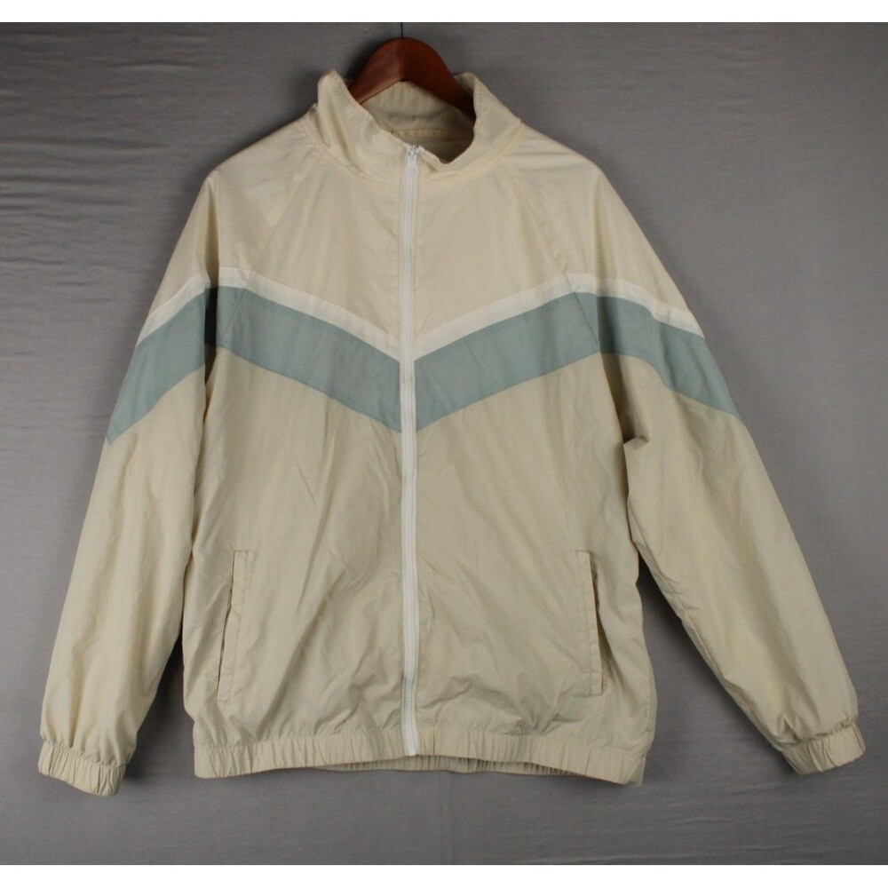 Original Use Jacket Retro Light Windbreaker Track Jacket White Blue Size Medium